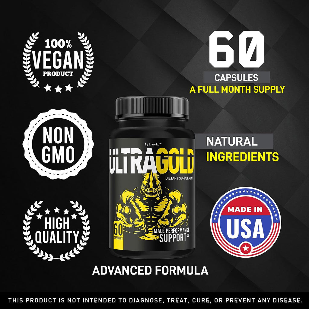 Ultra Gold Cápsulas (3 Paquetes) – Suplemento Multivitamínico para Hombres, 180 Cápsulas