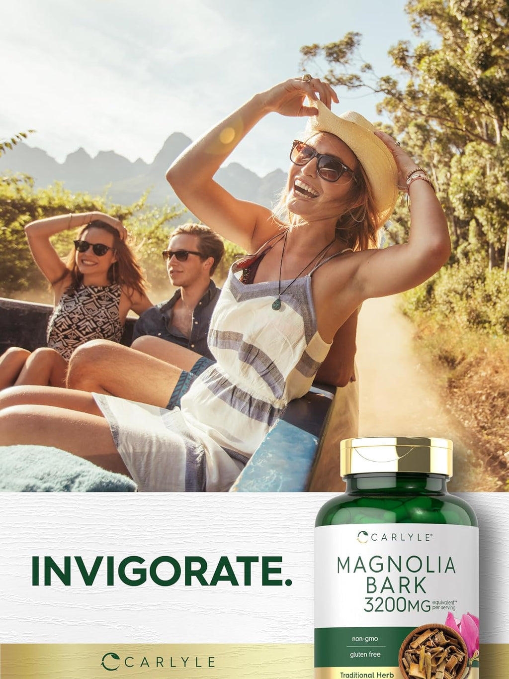 Carlyle Corteza de Magnolia | 180 Cápsulas en Polvo | Suplemento de Extracto Herbal | No-GMO, Sin Gluten