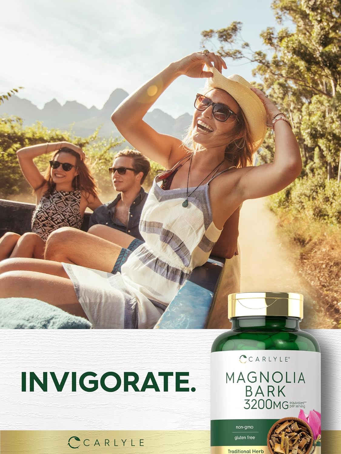 Carlyle Corteza de Magnolia | 180 Cápsulas en Polvo | Suplemento de Extracto Herbal | No-GMO, Sin Gluten