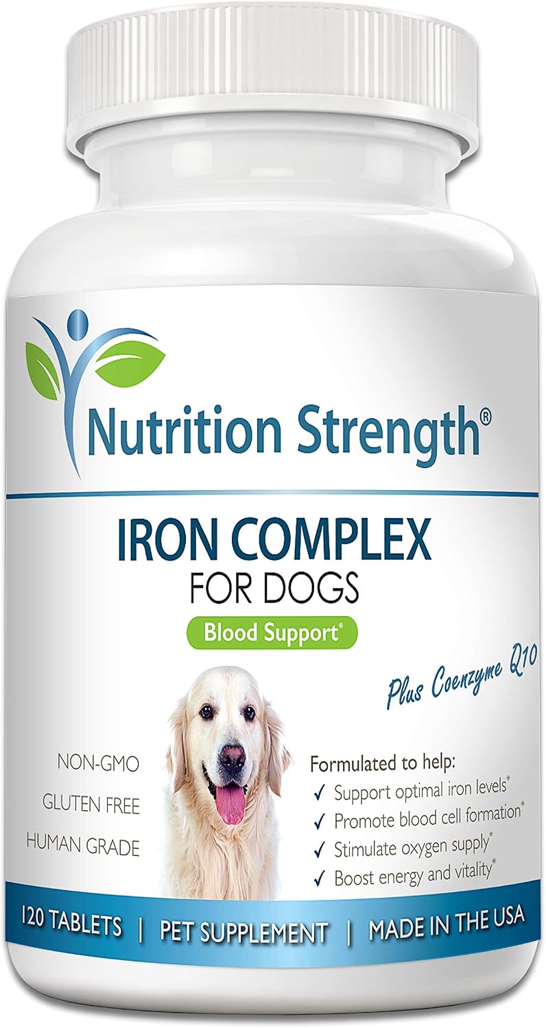 Hierro para Perros con Anemia - Suplemento Nutrición Strength, 120 Comprimidos Masticables
