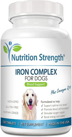Hierro para Perros con Anemia - Suplemento Nutrición Strength, 120 Comprimidos Masticables