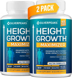SILVERPEAKS Height Growth Maximizer - 60 Cápsulas con Calcio, Zinc, GABA y Vitamina D3