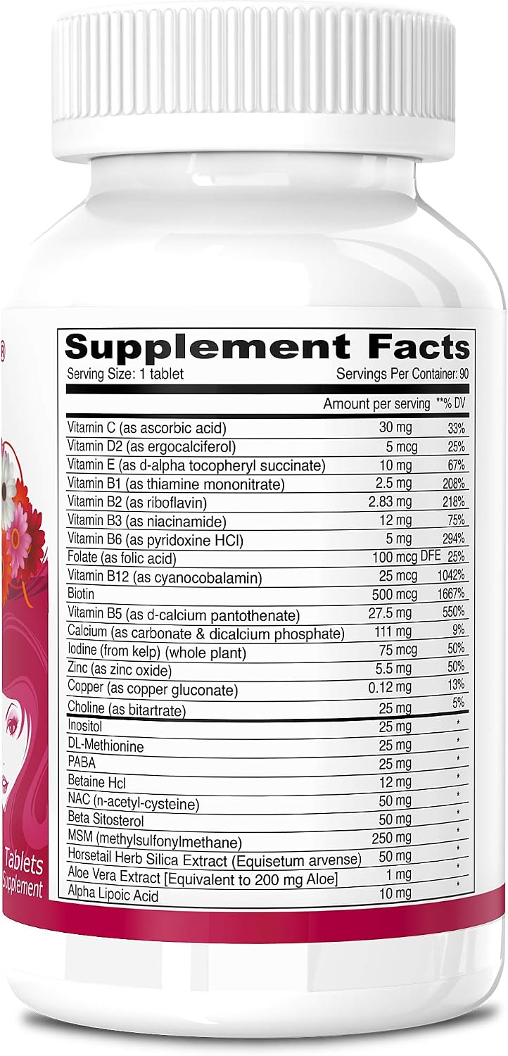Deva Vegan Vitamins Hair, Skin & Nails Supplement with Biotin - 90 Tablets