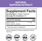 Suplemento de Azafrán 177 mg – Extracto Puro de Azafrán – Apoyo Natural para el Estado de Ánimo y la Energía – Vegano, No GMO – 60 Cápsulas