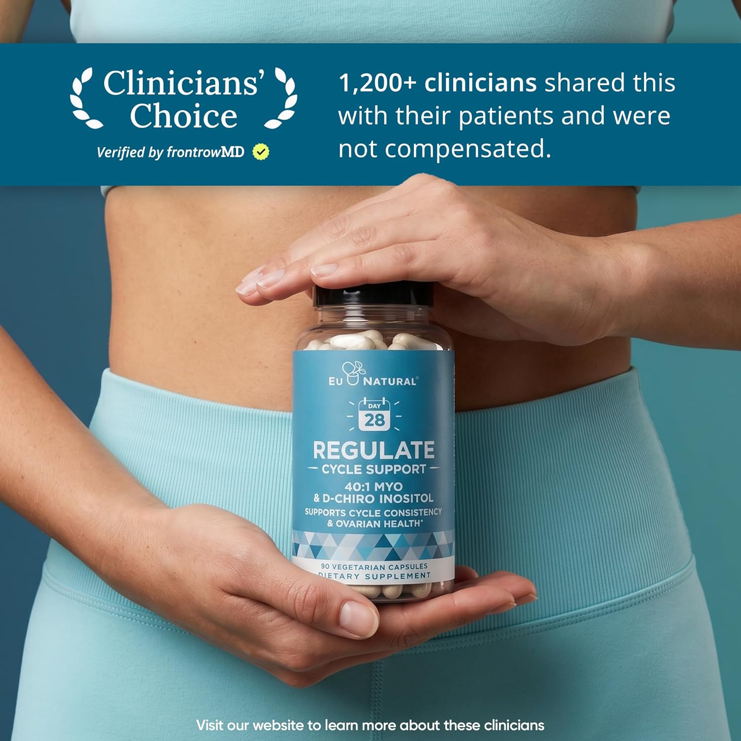 Regulate Cycle Support - Myo-Inositol 2000 mg y D-Chiro Inositol 50 mg - 40:1 - 120 Cápsulas Veganas