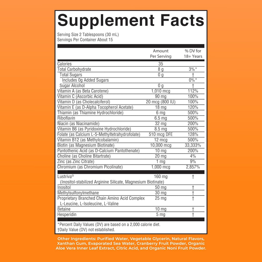 MaryRuth's Multivitamínico Líquido + Crecimiento Capilar - Clínicamente Testado con Biotina 10000 mcg - 450 ml