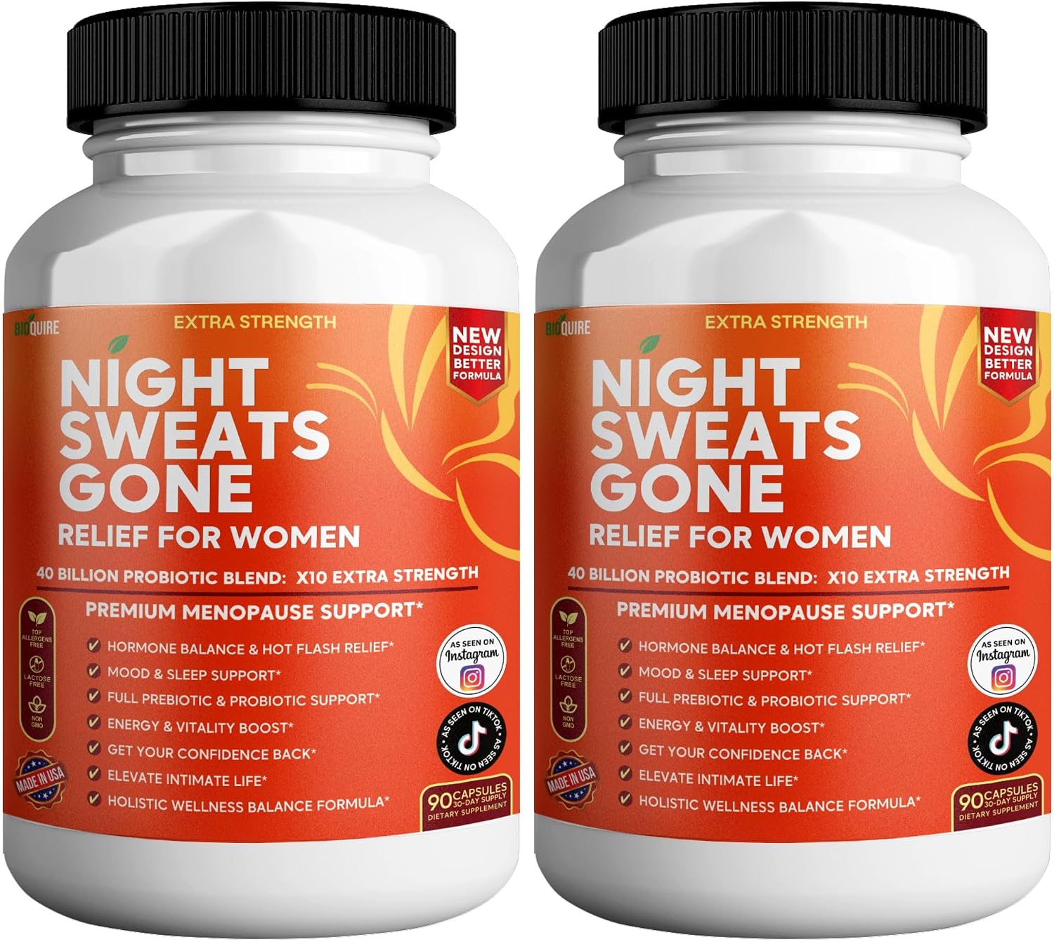 Night Sweats Gone - Alivio para la menopausia con probióticos, 90 cápsulas