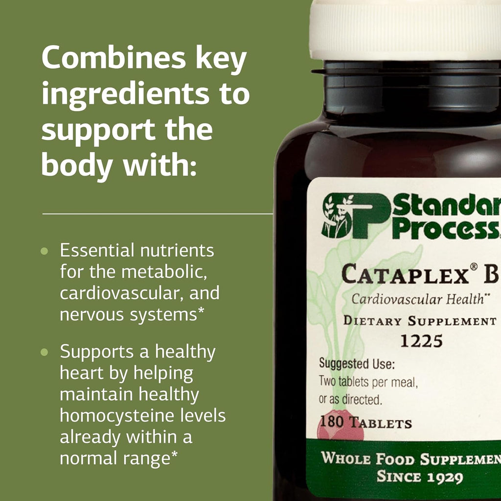 Standard Process Cataplex B - Complejo B para el Sistema Nervioso y Salud Cardíaca - 180 Comprimidos (90 Dosis)