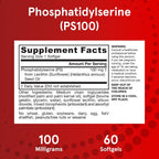 Jarrow Formulas PS100 Fosfatidilserina 100 mg - Pack de 12 botes de 60 cápsulas blandas