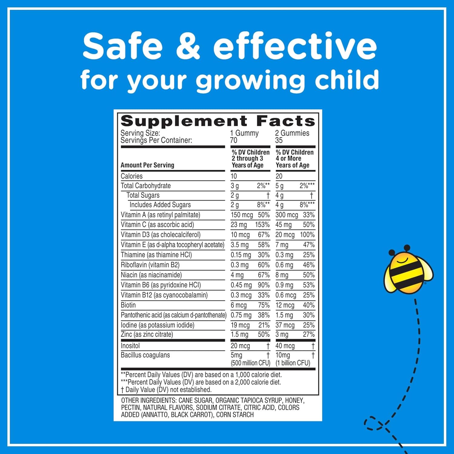 Zarbee's Multivitamínico Infantil + Probióticos en Gominolas - 70 unidades