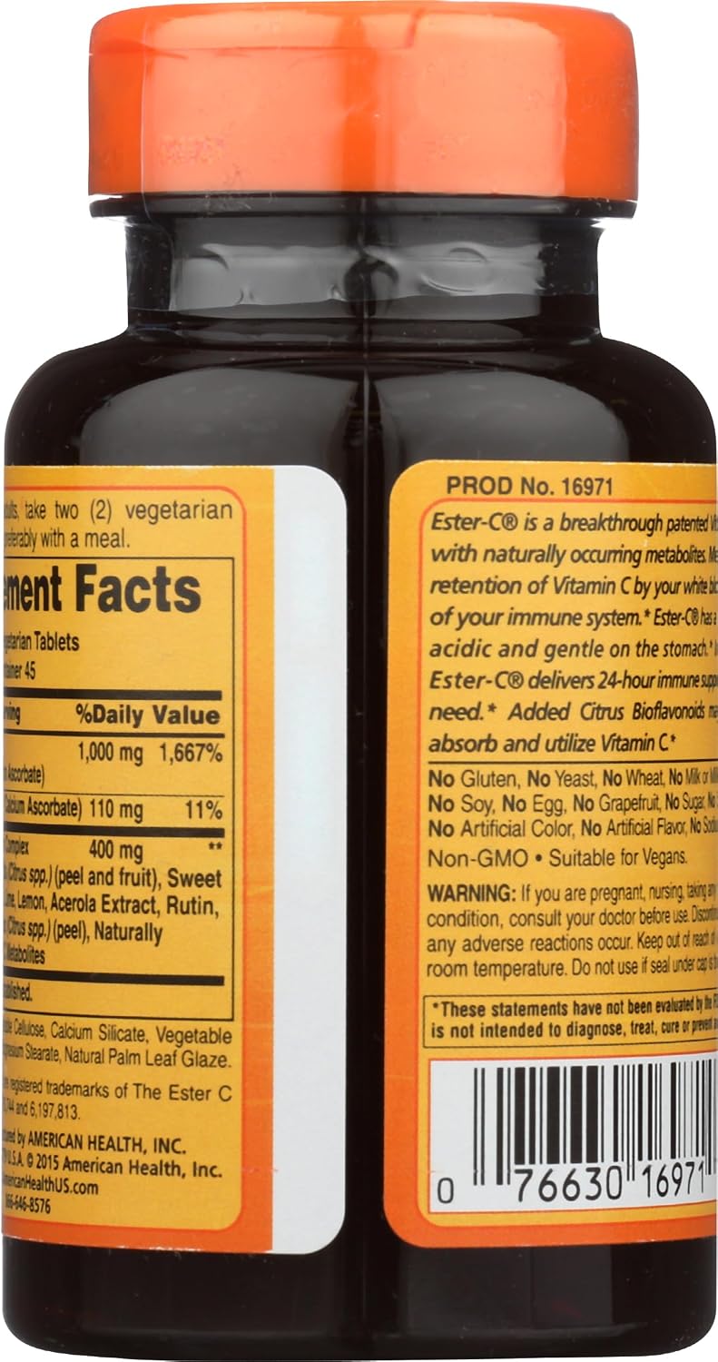 American Health Ester C 500 con Bioflavonoides Cítricos - 90 Comprimidos Vegetarianos