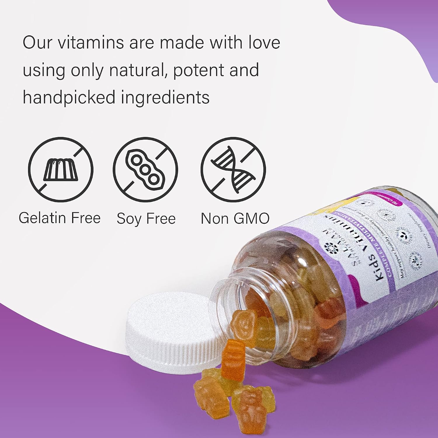 Salaam Nutritionals - Multivitaminas para Niños, Gominolas con 13 Vitaminas y Minerales Esenciales, 90 unidades