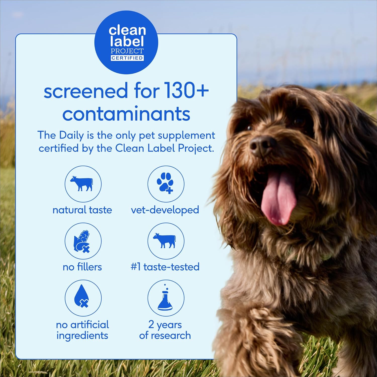 Native Pet The Daily Dog - Vitaminas y Suplementos Diarios para Perros - Multivitamínico en Polvo 11 en 1 - Apoya la Salud General, Digestión, Movilidad e Inmunidad con Colágeno, Glucosamina y Probióticos – 120 Dosis