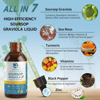 Lukaree Extracto Líquido de Graviola y Musgo Marino con Vitamina C y Zinc – 2 Envases (60 ml), Sabor Piña