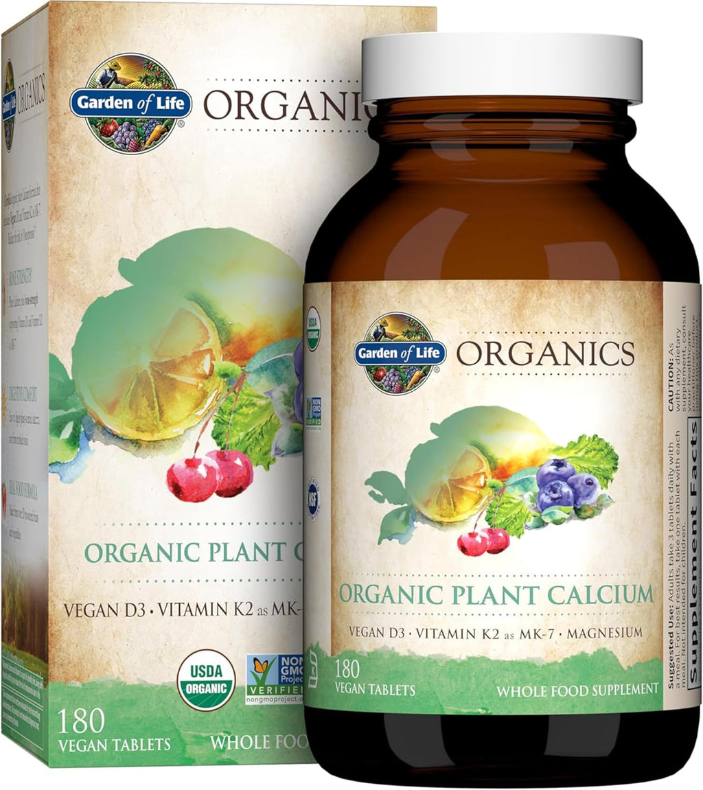 Garden of Life Calcium with Magnesium and Vitamin D3 & Organic K2 - 180 Tablets