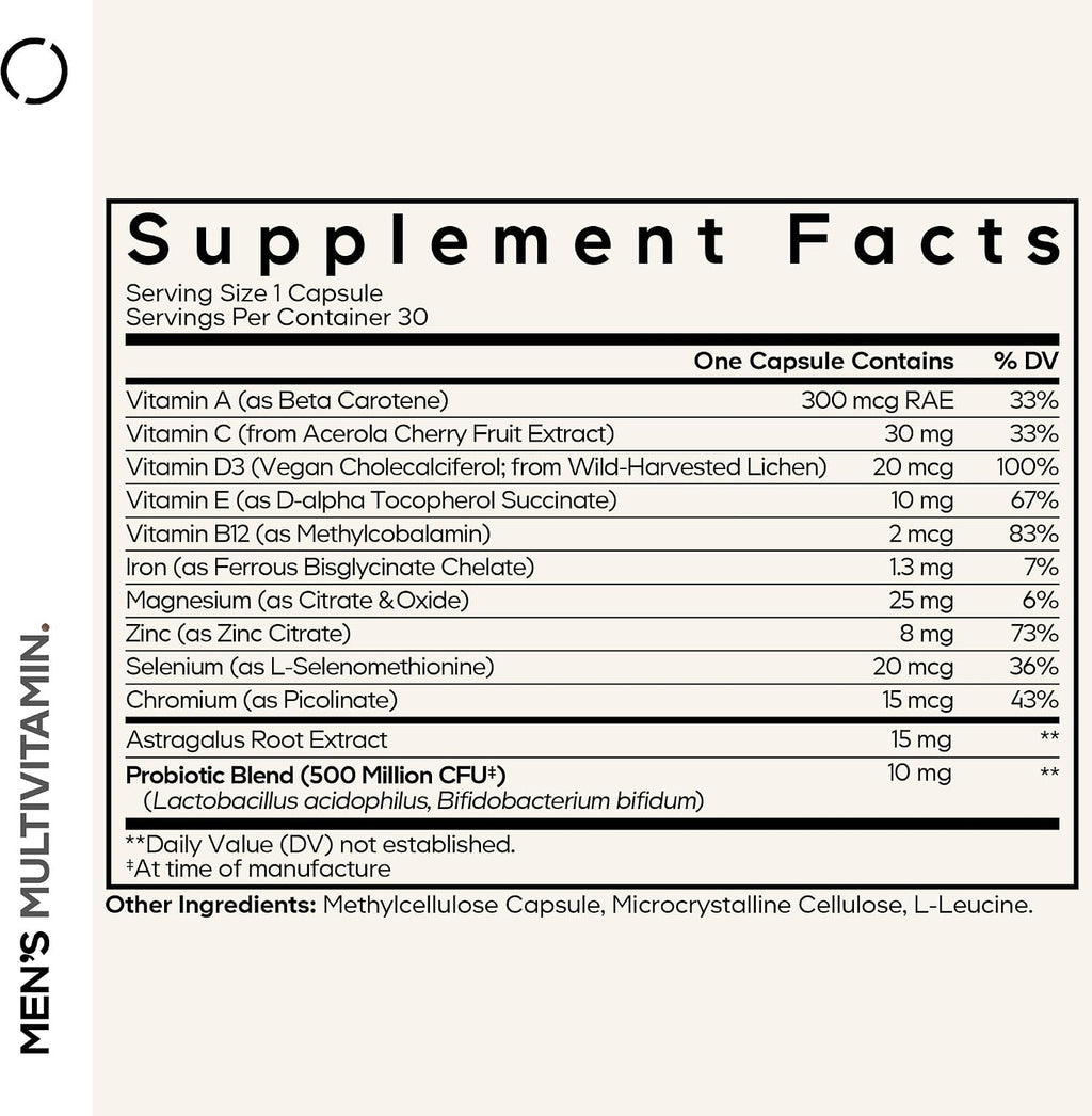 Codeage Men's Multivitamin - Multivitamínico para Hombres, 30 Cápsulas