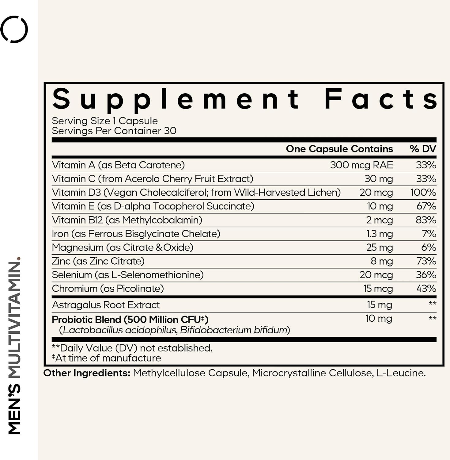 Codeage Men's Multivitamin - Multivitamínico para Hombres, 30 Cápsulas