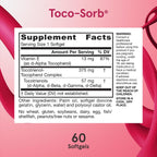 Jarrow Formulas Toco-Sorb – Complejo de Vitamina E y Tocotrienoles, Alta Absorción, 60 Cápsulas