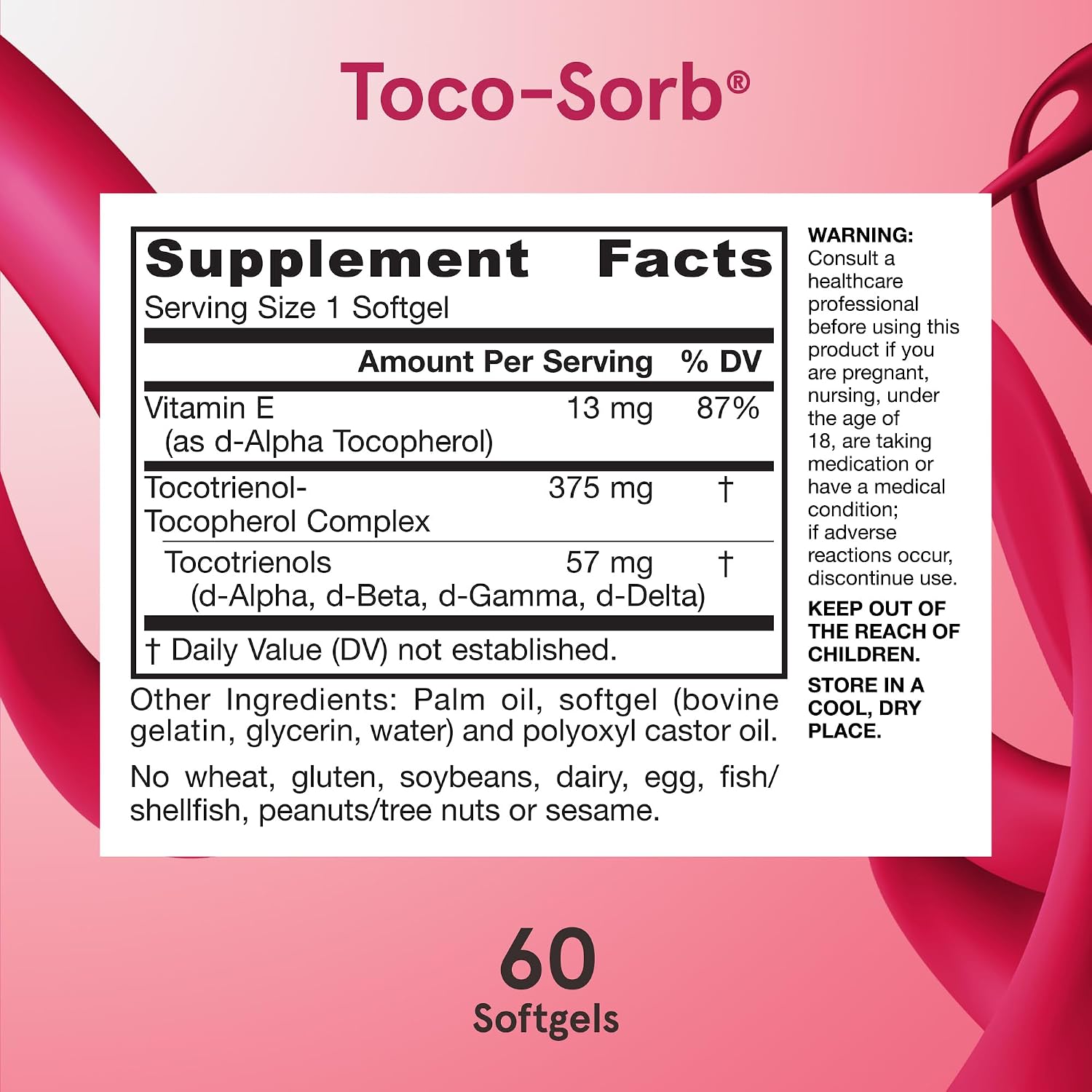 Jarrow Formulas Toco-Sorb – Complejo de Vitamina E y Tocotrienoles, Alta Absorción, 60 Cápsulas