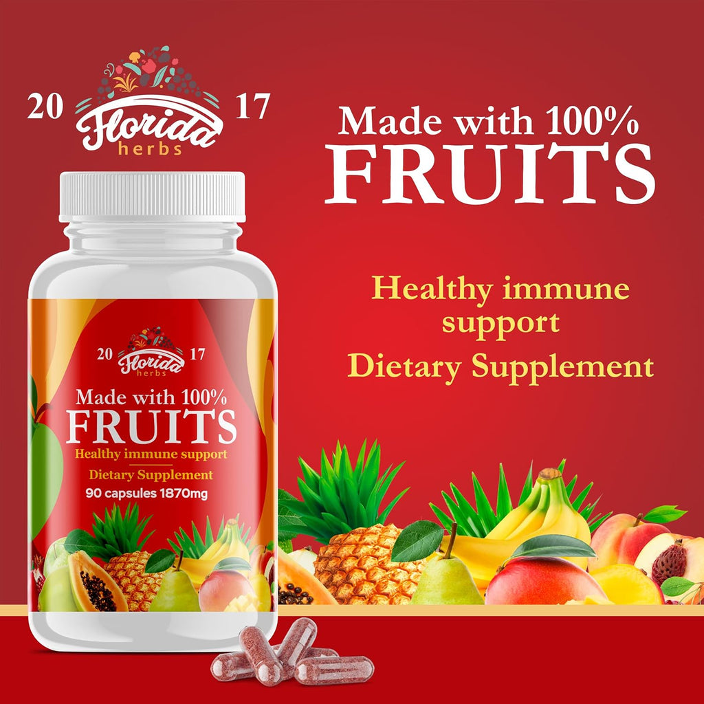 Fruits and Vegetables Supplement - 360 Cápsulas (180 Frutas + 180 Verduras) - Complemento Alimenticio Vegano