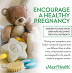 Maxi Health Vitaminas Prenatales para Mujer – Multivitamínico Diario con Hierro, Folato, Colina y Vitamina D3 – 60 Comprimidos