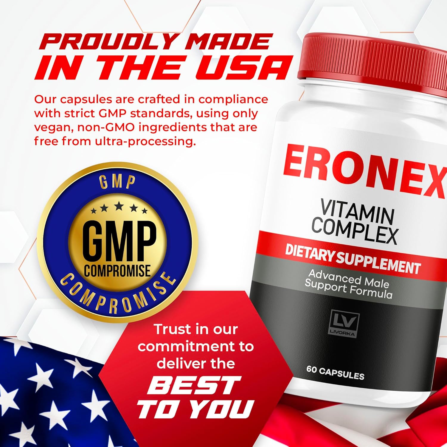Eronex Vitamin Complex Pills, 60 Cápsulas – Complejo Multivitamínico y Mineral