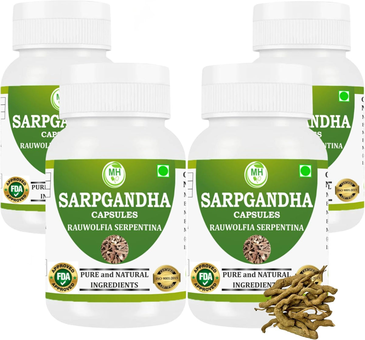 Morsan Healthcare Rauwolfia Serpentina (Sarpgandha) Cápsulas – 4 Pack de 60 Cápsulas Veganas – Image 1
