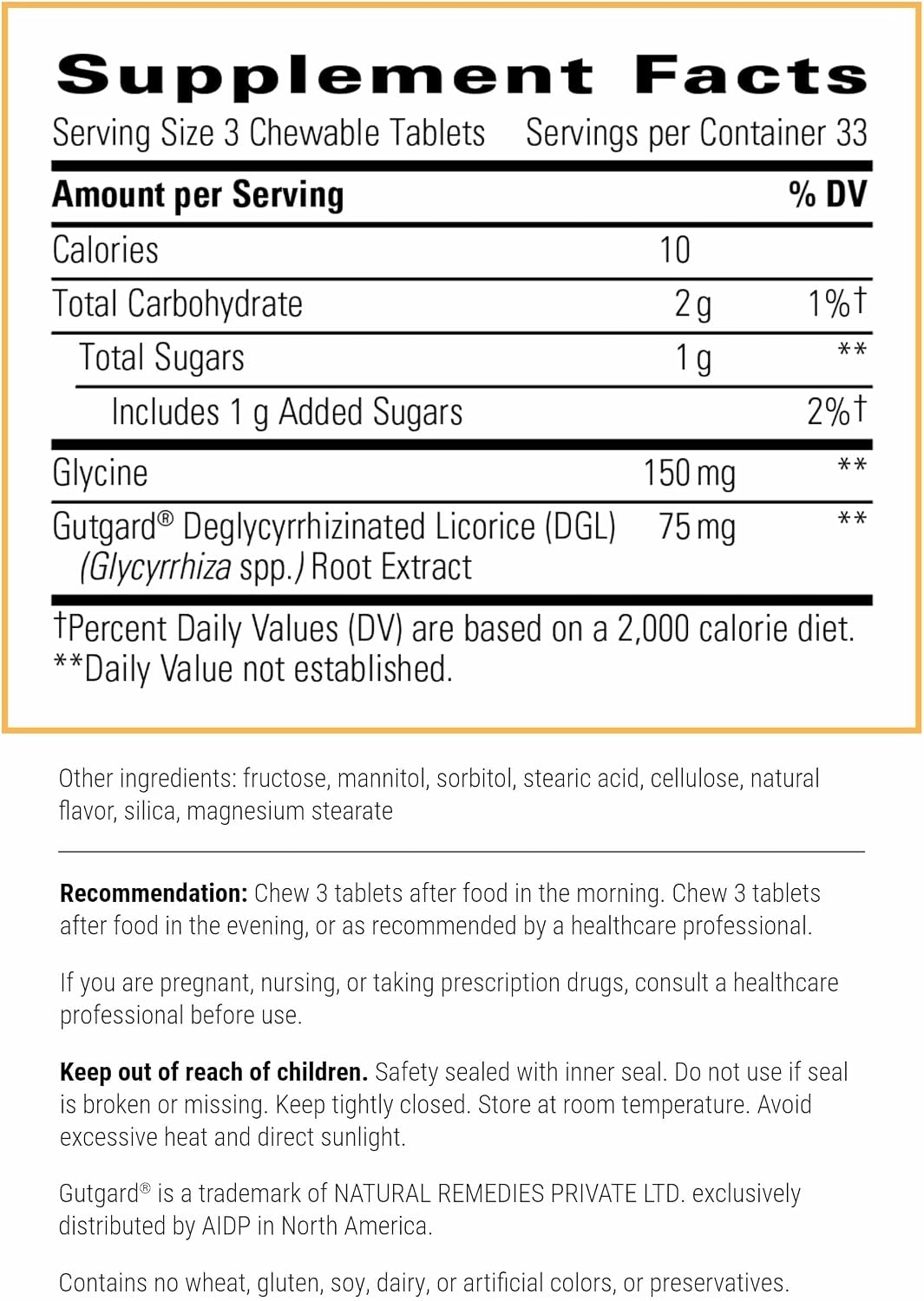 Integrative Therapeutics Rhizinate - Suplemento Digestivo con DGL - 100 Comprimidos Masticables