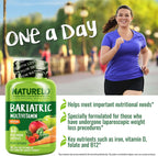 NATURELO Bariatric Multivitamin - One Daily with Iron - Suplemento para Cirugía Bariátrica - Nutrición Natural - 60 Cápsulas Veganas