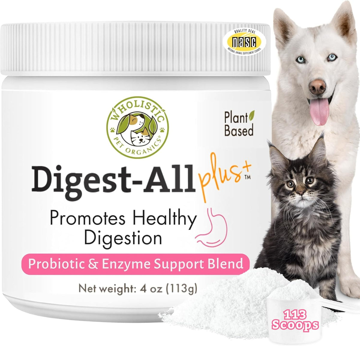 Probióticos Diarios para Perros y Gatos con Enzimas Digestivas y Prebióticos - Wholistic Pet Organics – Image 10