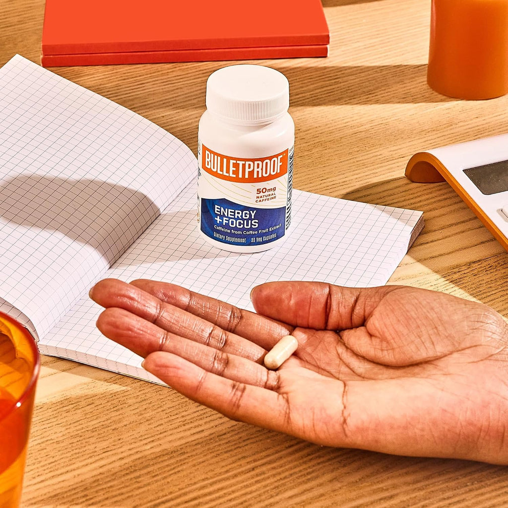 Bulletproof Energy and Focus Cápsulas, 30 Unidades – Suplemento de Cafeína Natural para la Concentración y Memoria