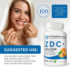 Vitaminerals® Z D C, Complejo de Zinc 50mg, Vitamina D3 250mcg, Vitamina C 500mg, con Jengibre, Lisina, Cúrcuma y Bioflavonoides - 120 Cápsulas Vegetarianas