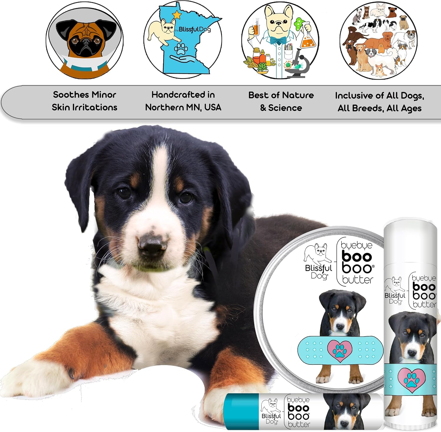 The Blissful Dog Boo Boo Butter - Bálsamo tópico para perros (0.15 oz)