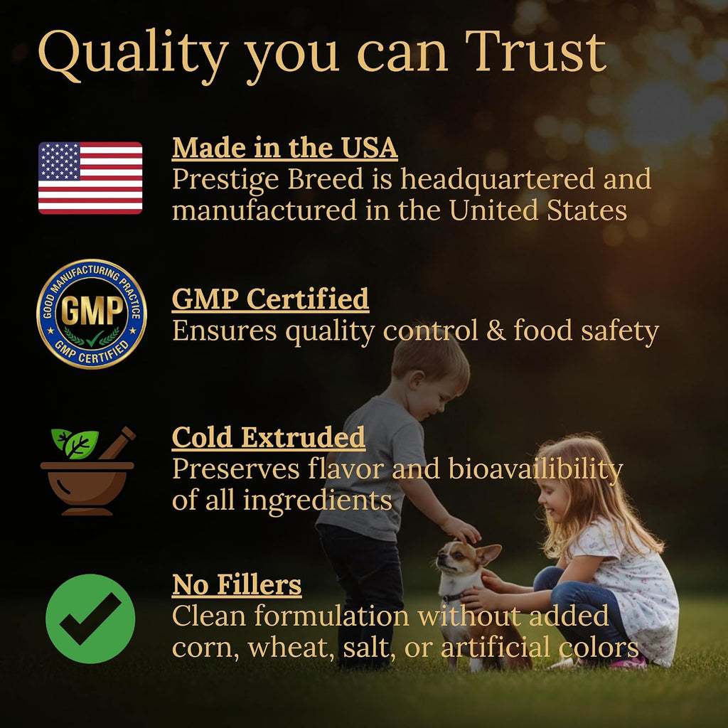Prestige Breed Multivitamínico para Chihuahuas, Nutrición Equilibrada, 90 Comprimidos, Fabricado en USA con Auténtico Bacon