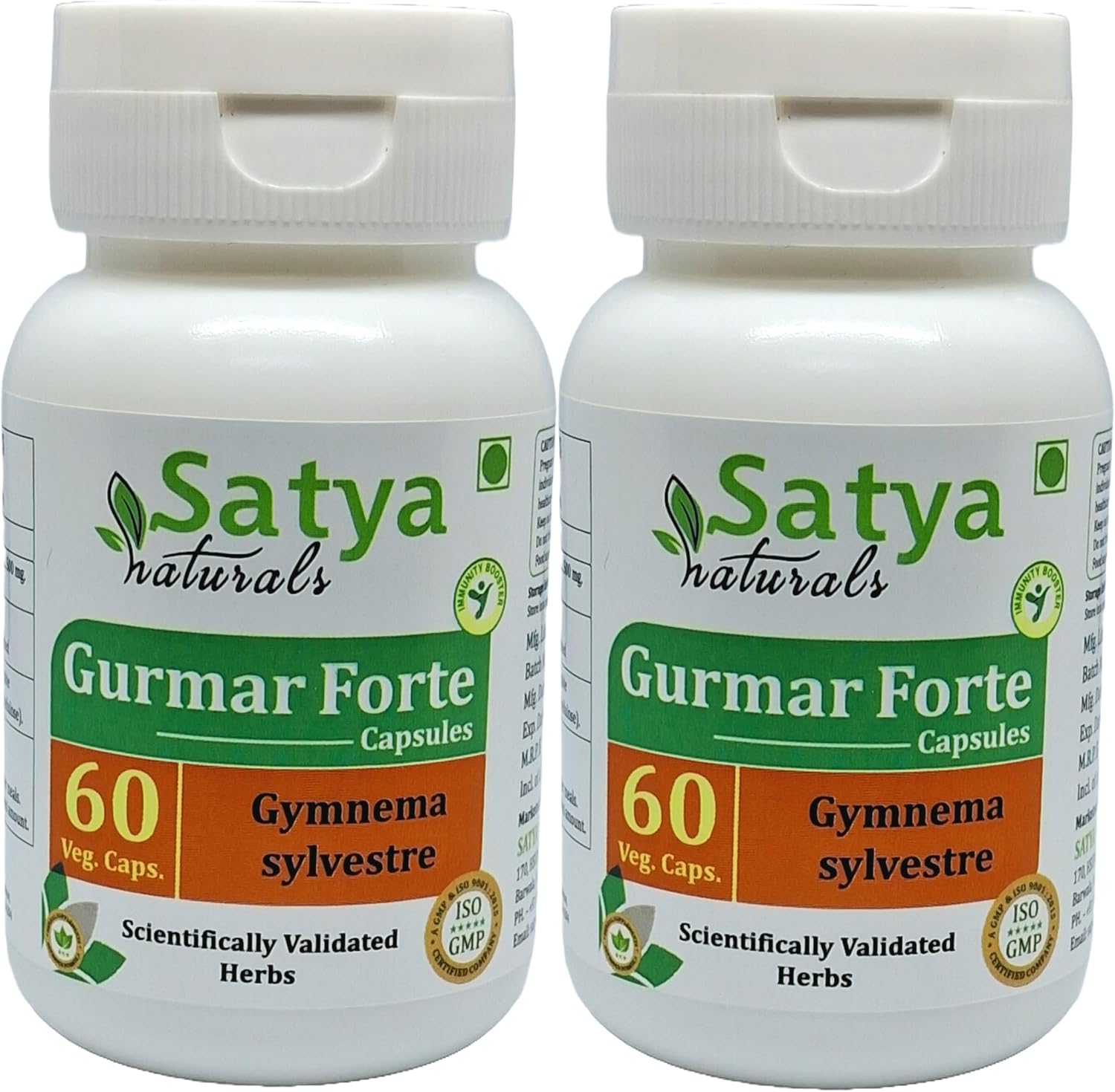 Gurmar Forte Cápsulas 500 mg - Extracto de Gudmar (Gymnema Sylvestre) - 120 Cápsulas Vegetales (2 Envases de 60)