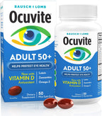 Ocuvite 50+ Eye Vitamin & Mineral Supplement, Multivitamin for Vision & Ocular Health with Omega-3, Zinc, Vitamins C & E, Lutein & Zeaxanthin, Zinc Supplements for Women and Men, 50 Softgels - 4 Pack