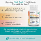 Organixx Clean Sourced Multivitamin - Multivitamínico Orgánico y Completo, 90 Cápsulas Veganas