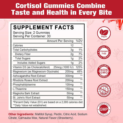 Gominolas de Cortisol para Mujeres con – Favorecer la relajación y el descanso con L-teanina y magnesio. – Image 2