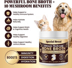 Caldo de Huesos de Res para Perros con 10 Setas Orgánicas y Colágeno - Special Breed