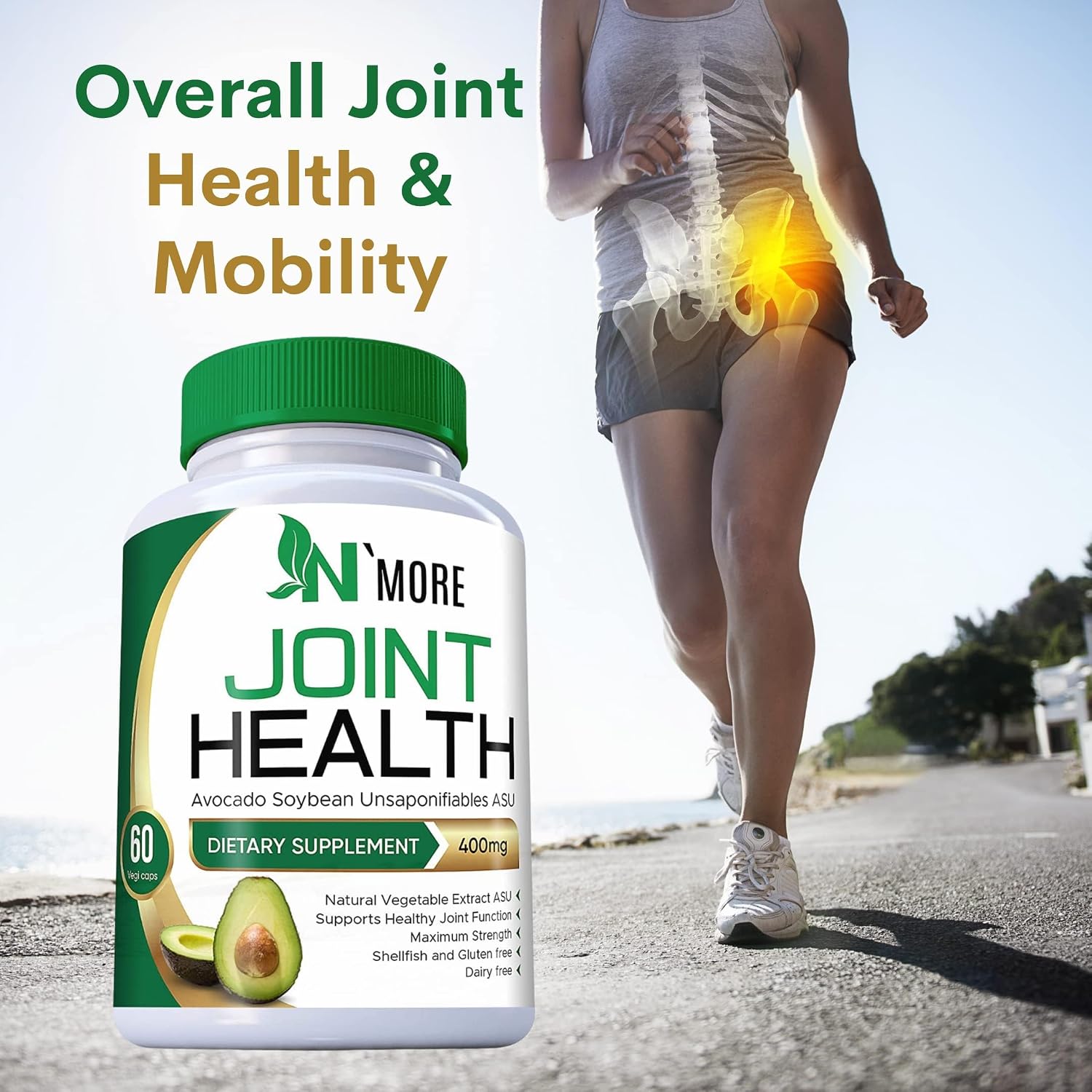 N'More ASU 400 mg - Insaponificables de Aguacate y Soja para Articulaciones - 60 Cápsulas