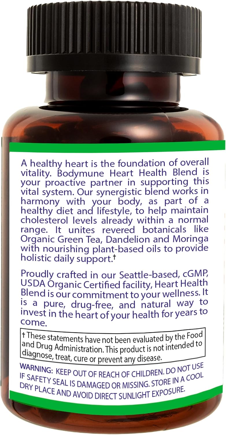 Bodymune Heart Health Blend – Suplemento Cardíaco Orgánico – 60 Cápsulas