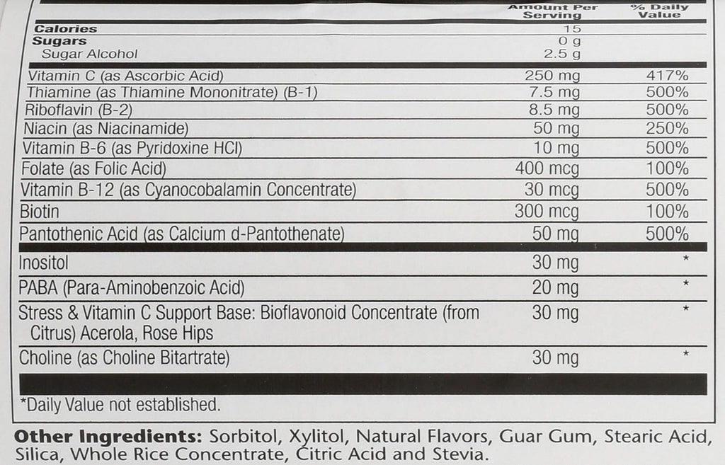 Solaray Complejo B Masticable de Alta Potencia, Sabor Natural a Fresa, 50 Comprimidos Masticables