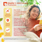 biophix Vitamin C 1000 mg - 30 Tablets - Vegan Complex with Calcium Ascorbate, Bioflavonoids, Acerola and Rutin