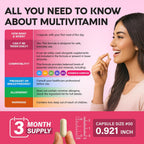 NUTRAHARMONY Multivitamínico para Mujeres 47 en 1 con Complejo B, Hierro y Alimentos Integrales - 90 Cápsulas (3 Meses)