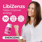 ZENZSUAL Libizenzs – Suplemento energético vegetal para mujeres – Sin cafeína – Con maca, ashwaganda y ginseng – 90 cápsulas veganas