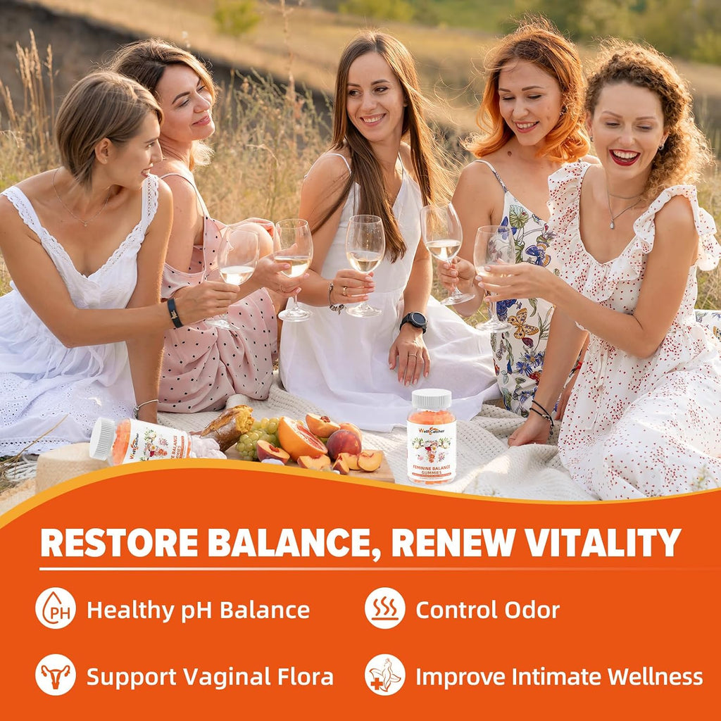 Wellcatcher Gominolas Premium de Equilibrio Femenino - Probiótico de Piña Hawaiana para pH Vaginal e Inmunidad - 60 Gominuelas Veganas Sin Gluten Sin Azúcar
