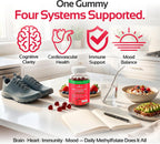 CogniTune Methylfolate Gummies para Niños y Adultos - L-Metilfolato 1000 mcg - Complemento de Folato Activo 5-MTHF - Apoyo MTHFR - Gomitas de Fresa - Sin OGM, Vegano - 60 Unidades