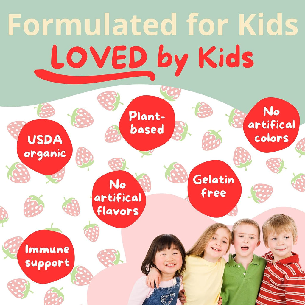 Clear Buddy Probióticos para Niños de 2 a 6 Años – Gominolas Orgánicas USDA con DE111 (2.5B UFC) – Apoyo Inmunitario y Digestivo – Sabor Fresa – 30 Días