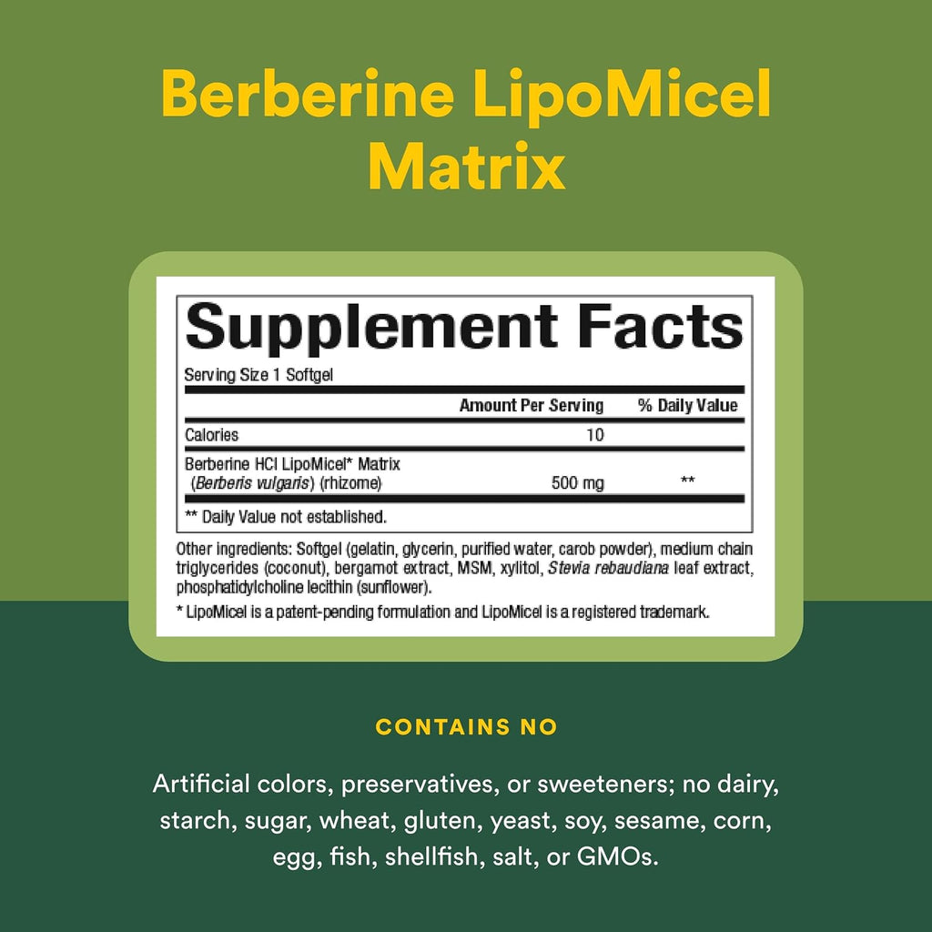 Natural Factors Berberine LipoMicel Matrix - 90 Cápsulas Blandas