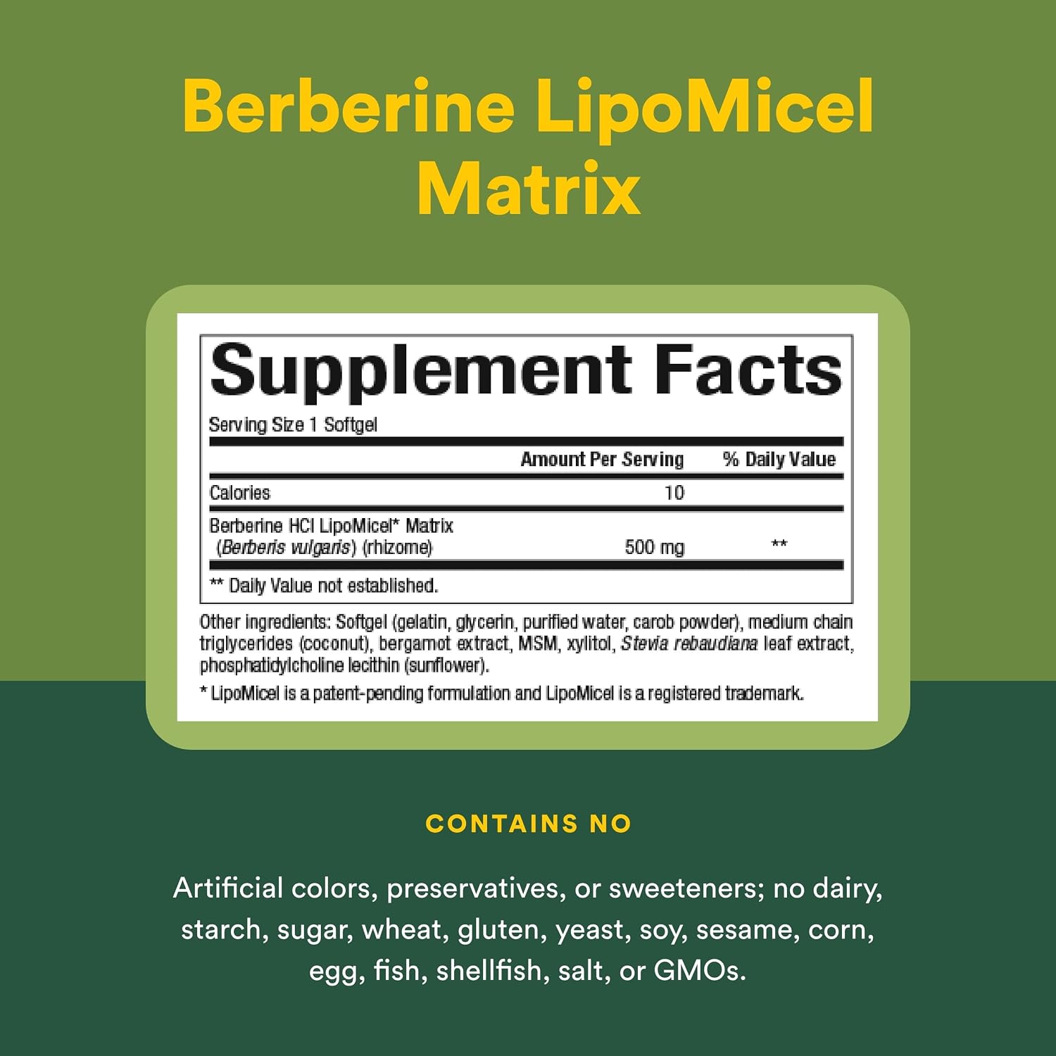 Natural Factors Berberine LipoMicel Matrix - 90 Cápsulas Blandas